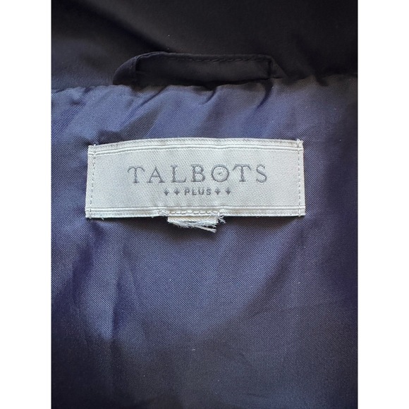 Talbots Puffer Vest Women Plus 2X Navy Blue Down Insulated Quilted Full Zip Vest - Picture 3 of 6